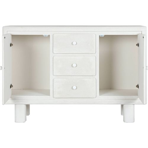 Buffet Blanc Design Rugueux En Mdf Et Épicéa Style Moderne