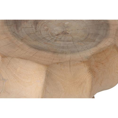 Table Dappoint Sculptée En Bois Naturel Mungur Style Artisanal