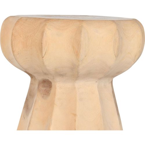 Table Dappoint Sculptée En Bois Naturel Mungur Style Artisanal