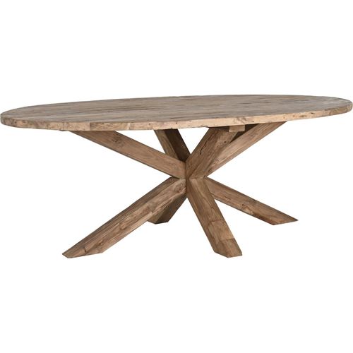 Table Ovale En Teck Recyclé Style Naturel Salle à Manger