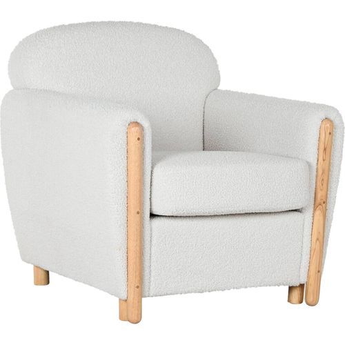 Fauteuil Moderne Blanc En Bois Et Polyester Style Contemporain
