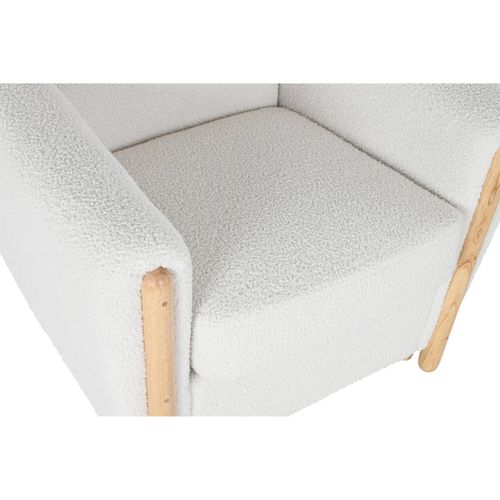 Fauteuil Moderne Blanc En Bois Et Polyester Style Contemporain