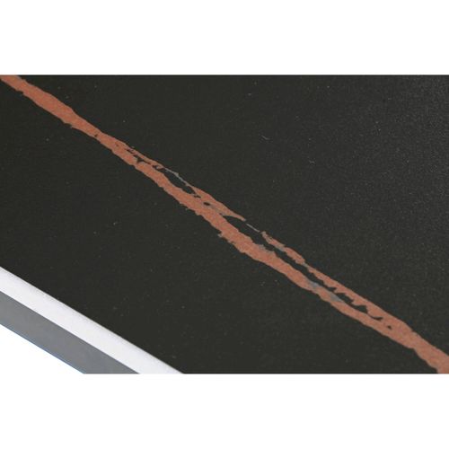 Table Extensible Design Moderne En Céramique Et Métal Noir