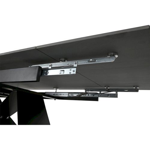 Table Extensible Design Moderne En Céramique Et Métal Noir