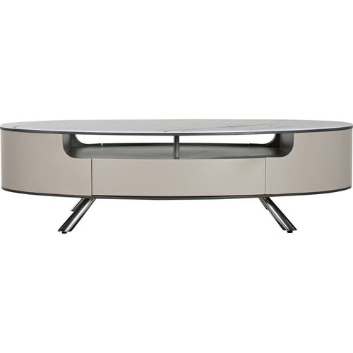 Table Basse Élégante En Marbre Et Acier Minimaliste