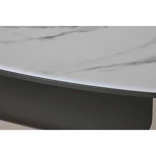 Table Basse Élégante En Marbre Et Acier Minimaliste