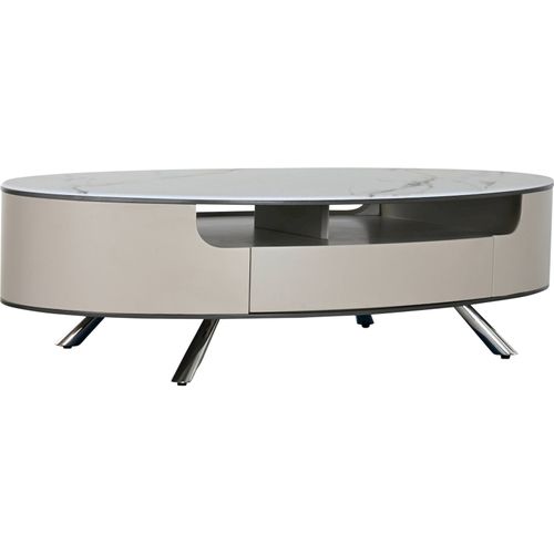 Table Basse Élégante En Marbre Et Acier Minimaliste