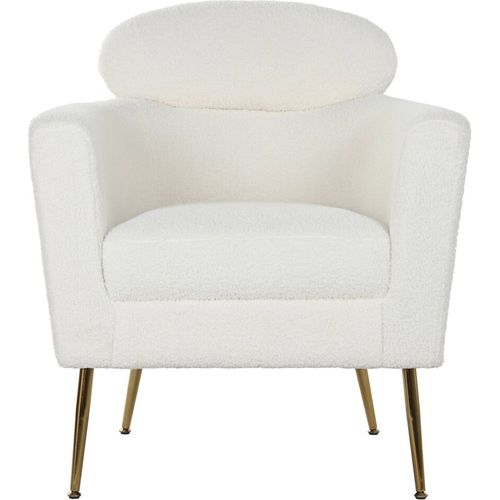 Fauteuil Moderne Blanc Avec Repose Pieds Élégant Bois Et Polyester