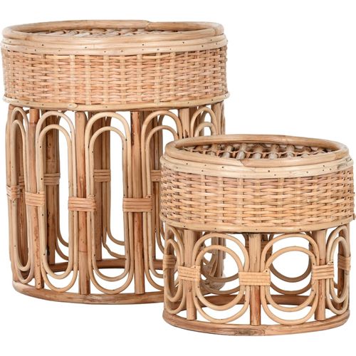 Table D'appoint En Osier Naturel Style Balinais