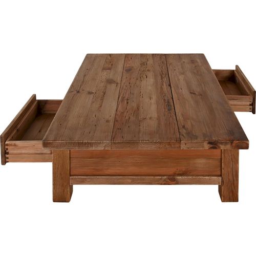 Table Basse Bois Recyclé Esprit Nature Avec Rangement Intégré