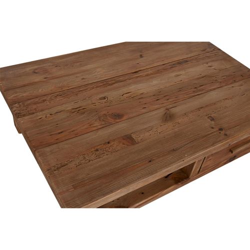 Table Basse Bois Recyclé Esprit Nature Avec Rangement Intégré