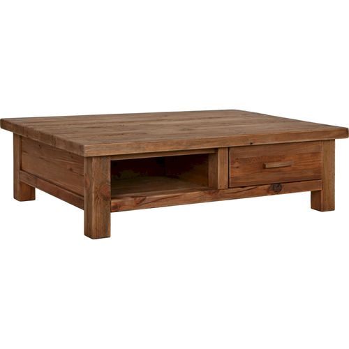Table Basse Bois Recyclé Esprit Nature Avec Rangement Intégré