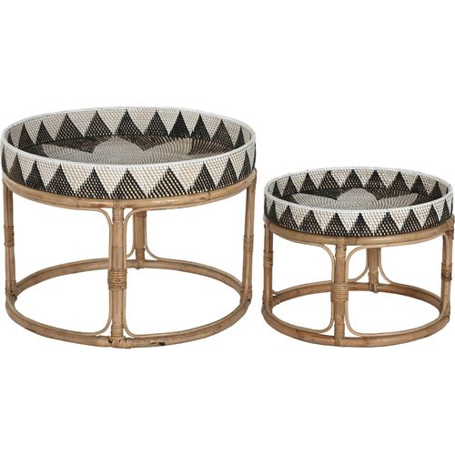 Table d'appoint Élégante En Rotin Fait Main