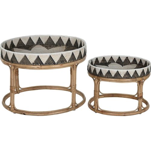 Table d'appoint Élégante En Rotin Fait Main