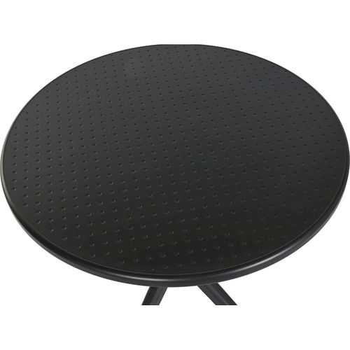 Table De Repas Métal Noir Recyclé Élégante Pour Terrasse Et Jardin