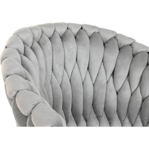 Fauteuil Moderne Gris En Polyester Et Métal Pour Salon Élégant