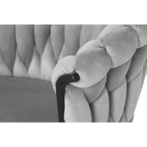 Fauteuil Moderne Gris En Polyester Et Métal Pour Salon Élégant
