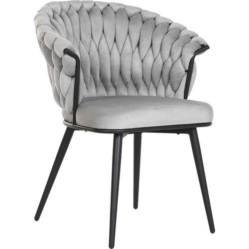 Fauteuil Moderne Gris En Polyester Et Métal Pour Salon Élégant