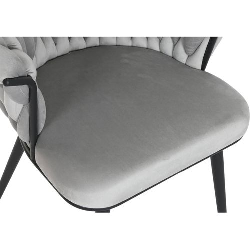 Fauteuil Moderne Gris En Polyester Et Métal Pour Salon Élégant