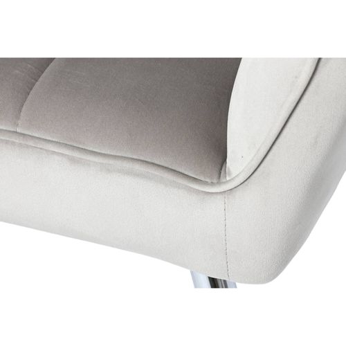 Fauteuil Élégant Velours Crème Métal Chic