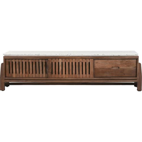 Meuble TV Acacia Terrazzo Style Oriental Et Moderne
