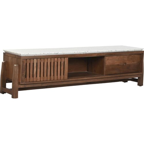 Meuble TV Acacia Terrazzo Style Oriental Et Moderne