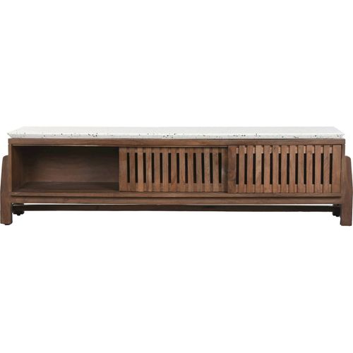 Meuble TV Acacia Terrazzo Style Oriental Et Moderne