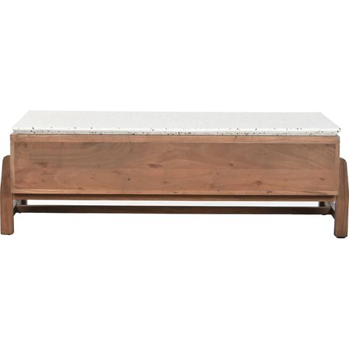 Table Basse En Acacia Et Terrazzo Style Oriental