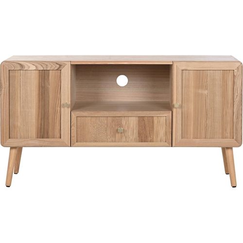 Meuble TV Scandinave Bois Clair Style Épuré Salon Moderne