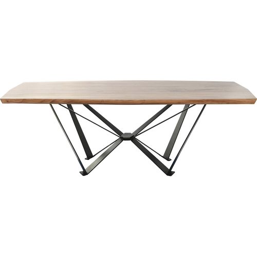 Table De Salle à Manger Acacia Et Métal Style Moderne