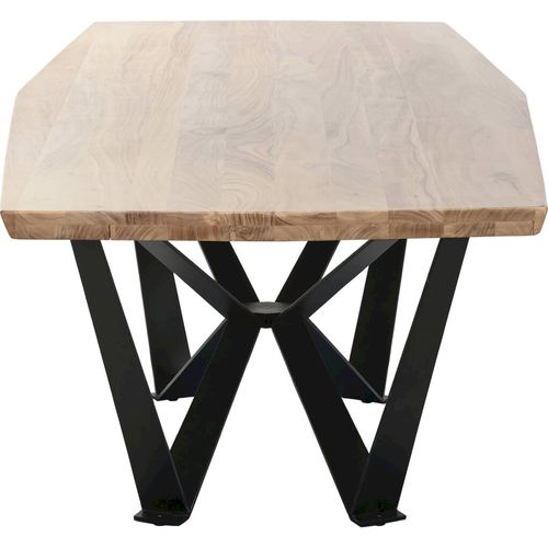 Table De Salle à Manger Acacia Et Métal Style Moderne