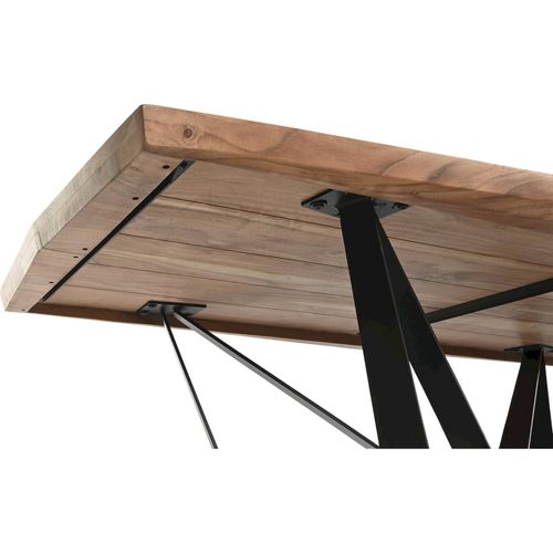 Table De Salle à Manger Acacia Et Métal Style Moderne