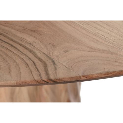 Table Ronde Acacia Et Métal Style Moderne Pour Salle à Manger