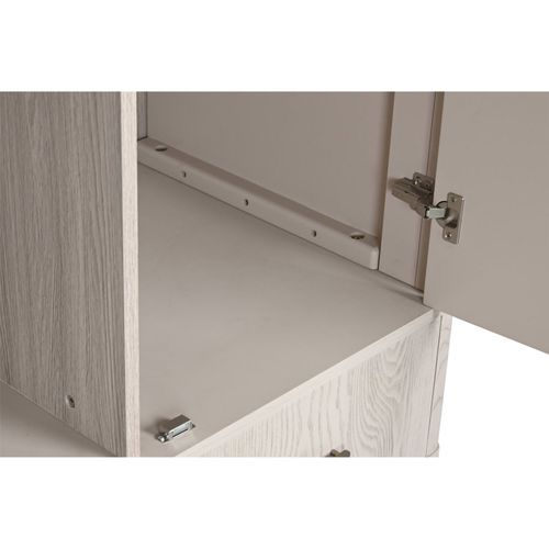 Armoire En Métal Et Mdf Gris Clair Style Traditionnel Élégant