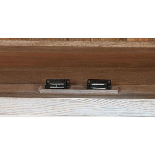 Meuble TV En Bois De Manguier Blanc Style Méditerranéen Élégant