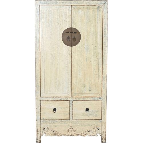 Armoire Vitrée Bois Métal Style Oriental Finition Bicolore