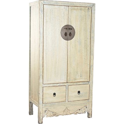 Armoire Vitrée Bois Métal Style Oriental Finition Bicolore