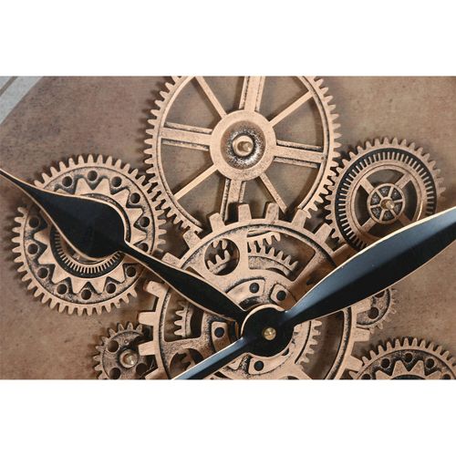 Horloge Murale Chic En Fer Et Verre Argent Doré Style Industriel