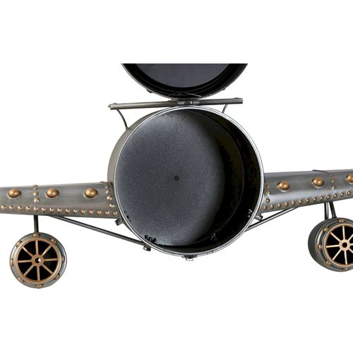 Horloge Murale Avion Métal Argenté Style Vintage Industriel