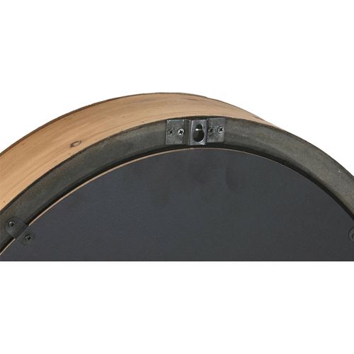 Horloge Murale Métal Effet Bois Design Loft Argent Naturel