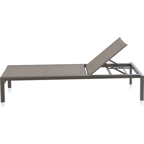 Bain De Soleil Aluminium Taupe Dossier Réglable Textilène