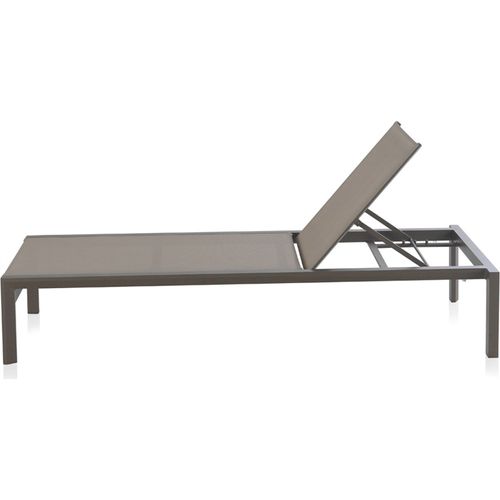 Bain De Soleil Aluminium Taupe Dossier Réglable Textilène