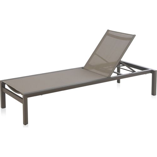 Bain De Soleil Aluminium Taupe Dossier Réglable Textilène