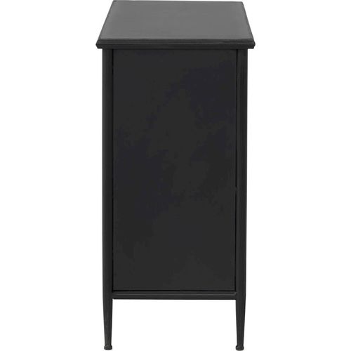 Buffet Métal Noir Portes Vitrées Ovales Style Industriel