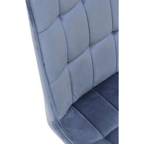 X2 Chaises Velours Bleu Confort Design Pieds Métal Noir