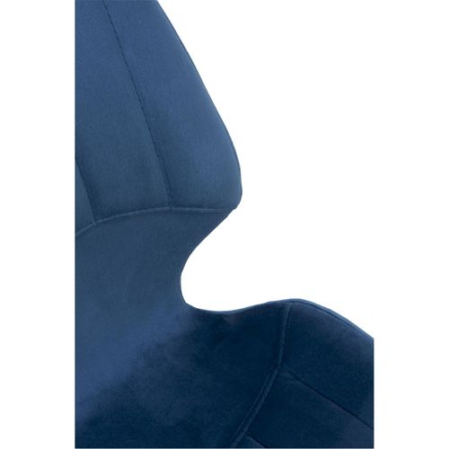 X2 Chaises Velours Bleu Design Confort Avec Pieds Métal Noir