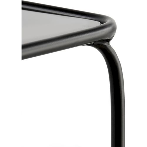 Console En Métal Noir Avec Plateau En Verre Fumé Élégance Moderne