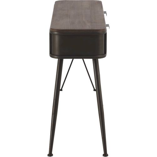Console Métal Et Bois Esprit Industriel Avec Deux Tiroirs Élégants