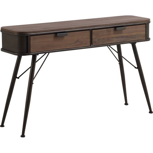 Console Métal Et Bois Esprit Industriel Avec Deux Tiroirs Élégants