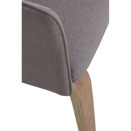 Fauteuil Gris Confort Assise Rembourrée Pieds Bois Naturel